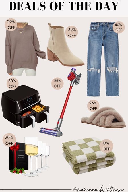 Deals today! Amazon sweater, air fryer, Abercrombie jeans, dyson vacuum, Amazon wine glasses, gift ideas 

#LTKGiftGuide #LTKSeasonal