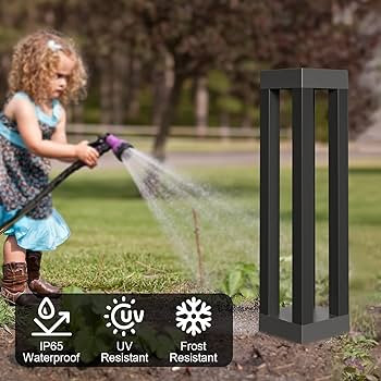 Solar Powered Outdoor Floor Lamp, Stainless Steel Solar Street Lights, Solar Floor Lamp Waterproo... | Amazon (US)