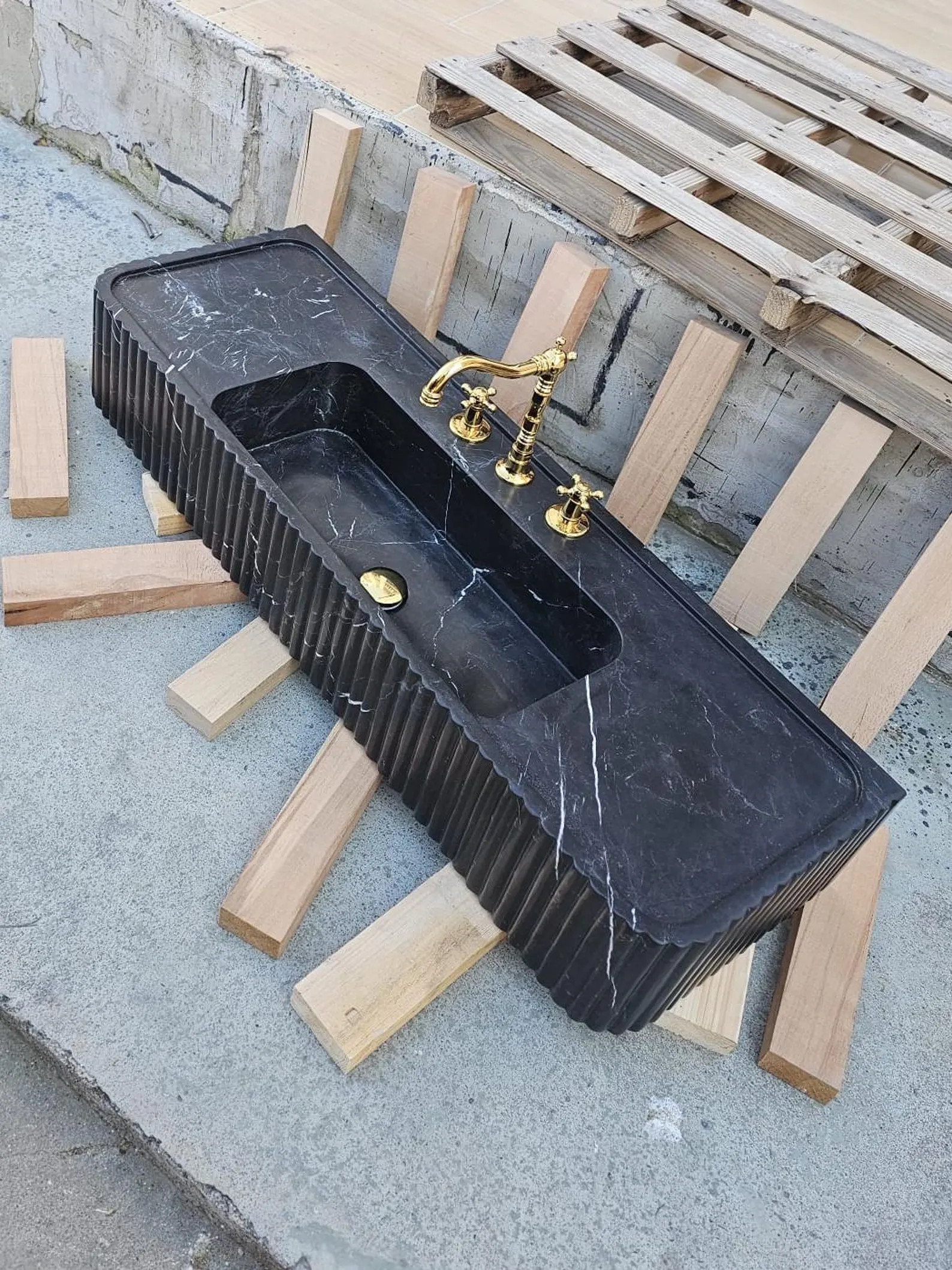 Black Marble Sink, Nero Marquina dark Marble, Wall-mounted or countertop vanity basin | Etsy (Global)