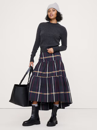 Tiered Midi Skirt | Banana Republic (US)