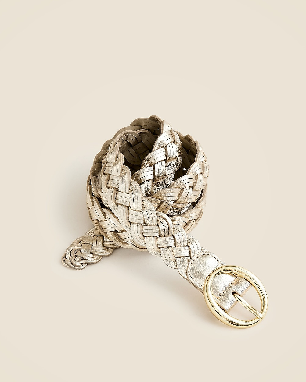 Braided metallic Italian leather belt | J. Crew US