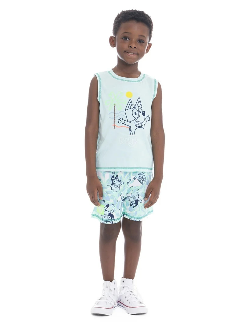 Bluey Toddler Boys Graphic Print Tank Top and Shorts Set, 2-Piece, Sizes 12M-5T | Walmart (US)