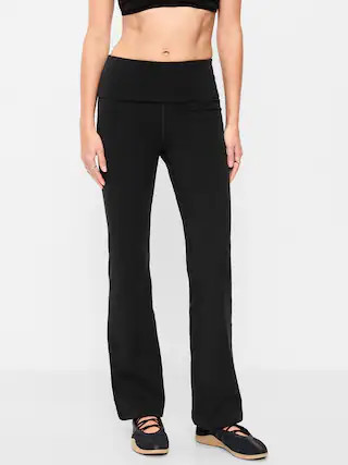 High-Waisted PowerChill Fold-Over Bootcut Leggings | Old Navy (US)