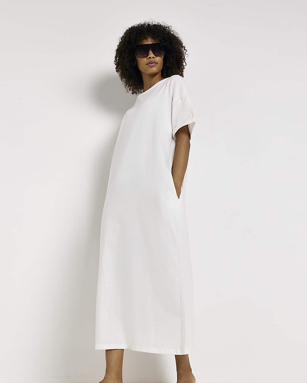 Stone t-shirt midi dress | River Island (UK & IE)