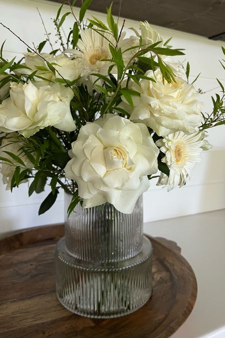 ‘Relaxed’ roses in one of my favorite vases. I use a floral grid whenever I’m arranging flowers in a vase, keeps them in place! 
Mothers Day inspiration 

#LTKfamily #LTKhome