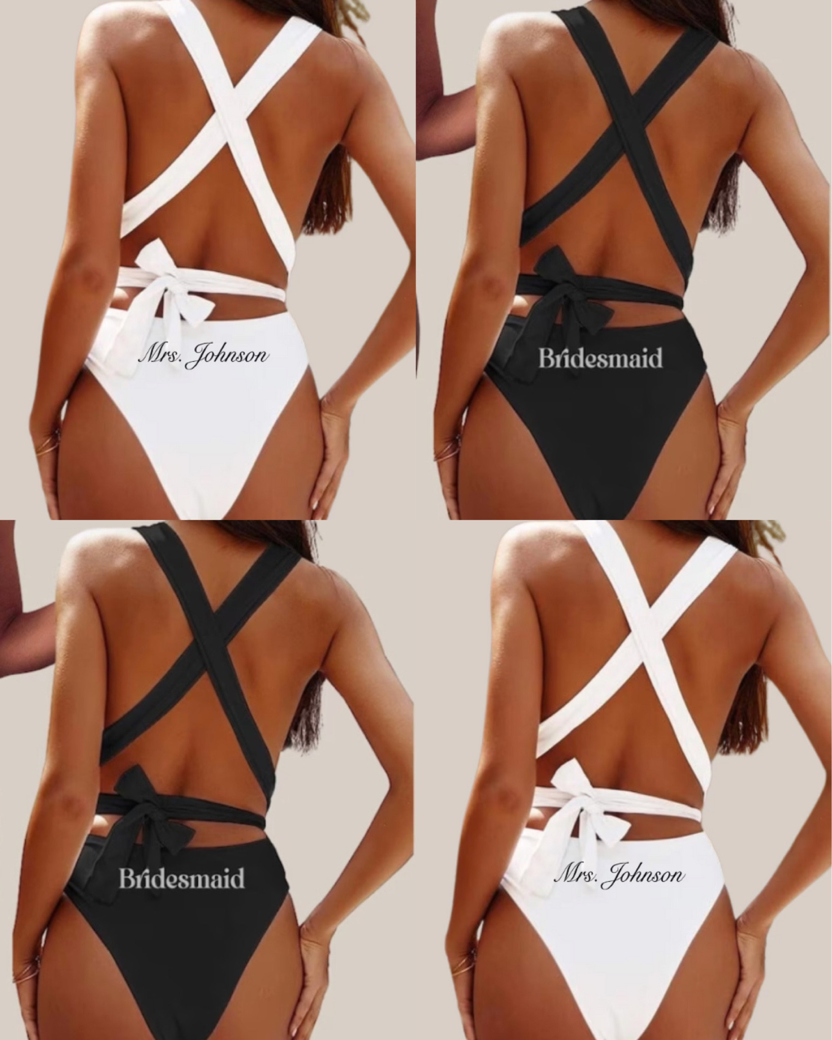 Custom bride and bridesmaid one piece swimsuits for bachelorette party, destination wedding and honeymoon. 

#LTKSwim #LTKWedding #LTKSeasonal