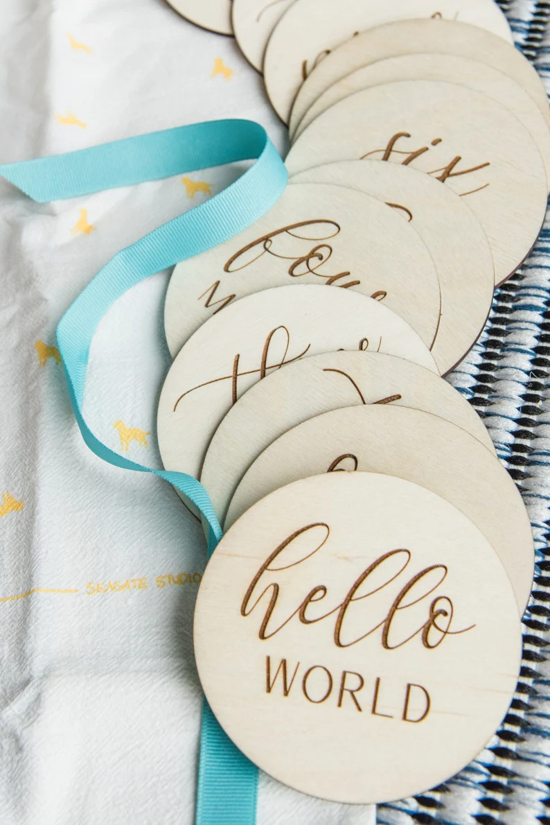 Wooden Monthly Baby Milestone Markers  Milestone Disc  Baby | Etsy | Etsy (US)