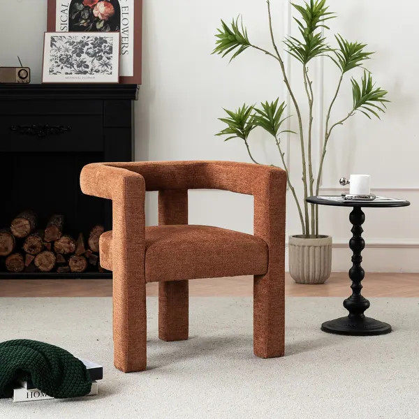 Set of 1 Chic design Barrel shaped Fabric Upholstered Accent Armchair | Bed Bath & Beyond