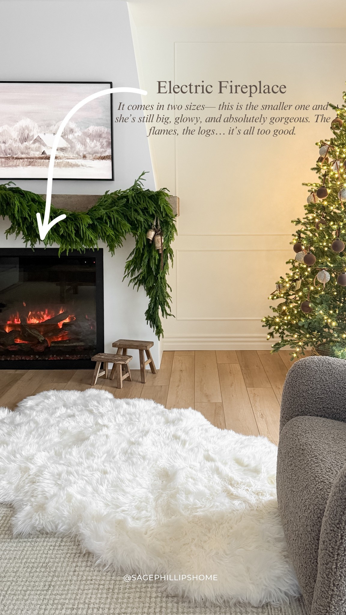 The most realistic eclectic fireplace insert I’ve ever added to a space 😍It comes in two sizes, and this is actually the smaller one… but she’s still big, bright, and such a statement. The faux logs have that perfect hand-crafted look, the flame movement feels almost hypnotic, and the glow it casts at night makes the whole room feel instantly cozier.

#LTKholiday #LTKhome #LTKsale