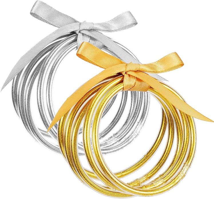 Alphatool Glitter Filled Bangles- Soft Glitter Silicone Bracelet Sparkling Fashion Bangles | Amazon (US)