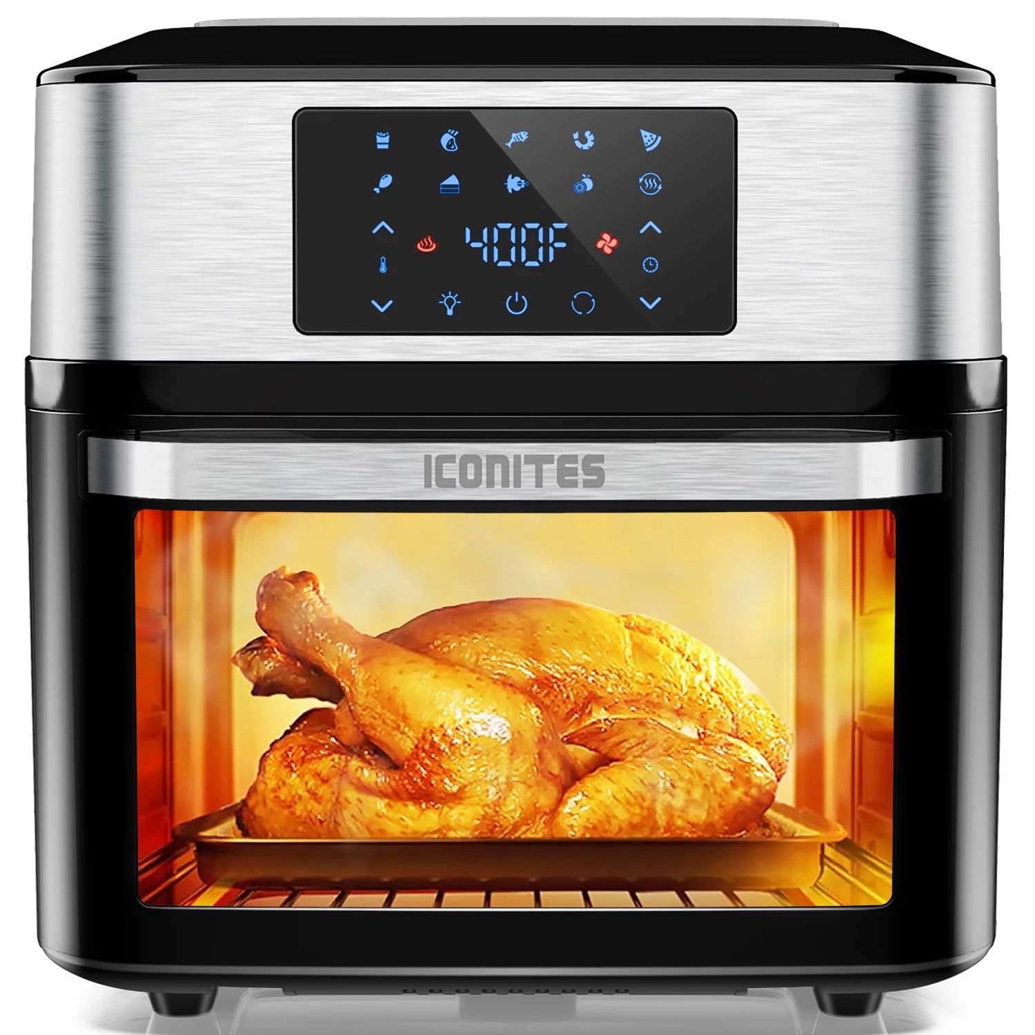 Iconites 20 Quart Air Fryer 10-in-1 Toaster Oven AO1202K with Rotisserie Black Airfryer on Sale 2... | Walmart (US)