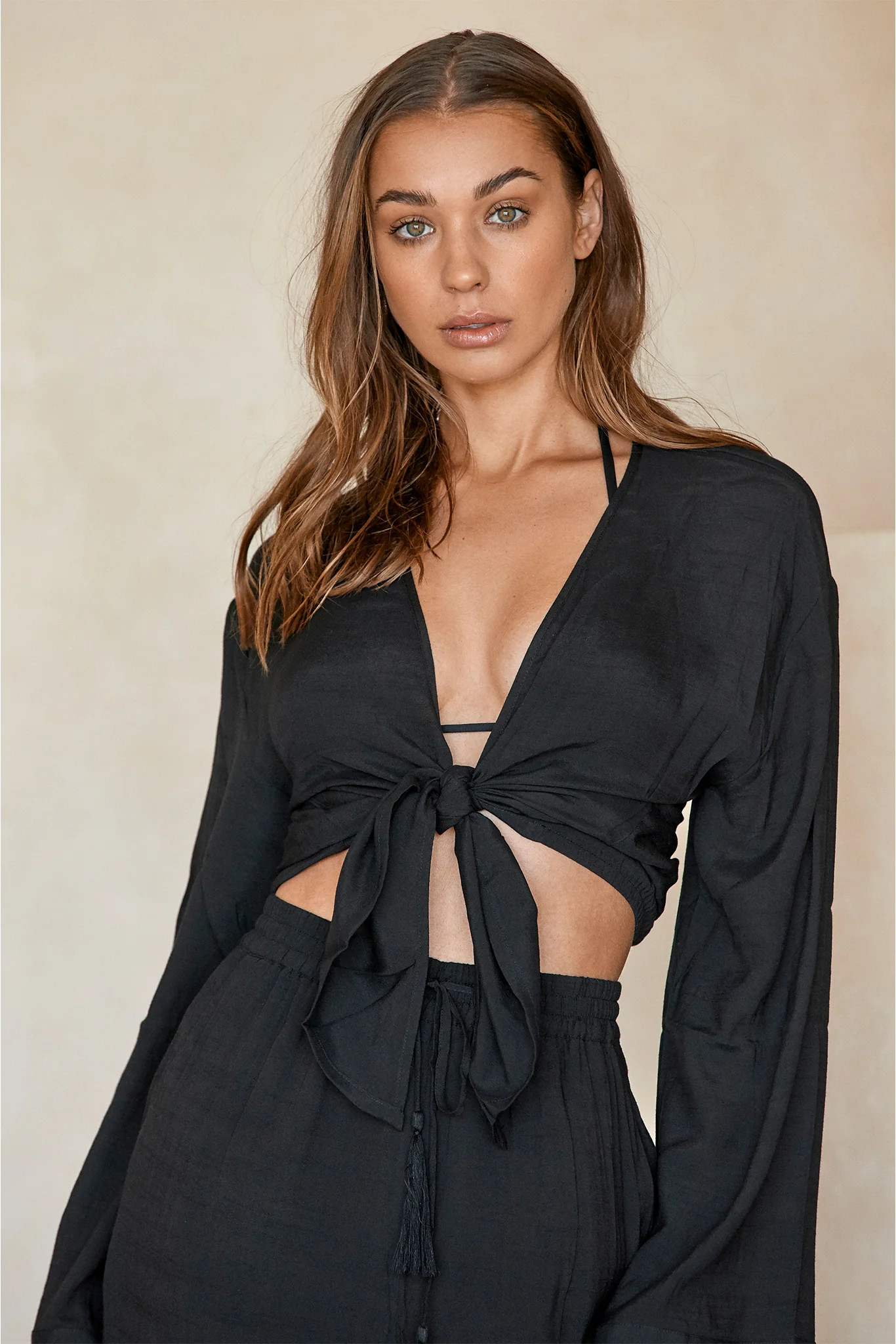 Tahiti Tie Top - Black | Monday Swimwear