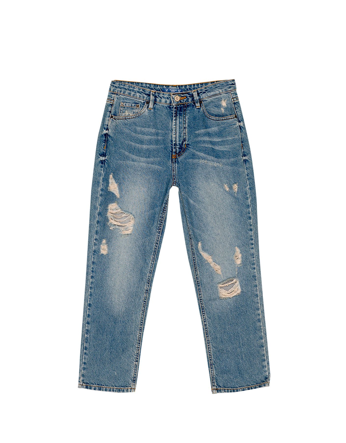 Mom-jeans mit schlitzen | Pull & Bear DE