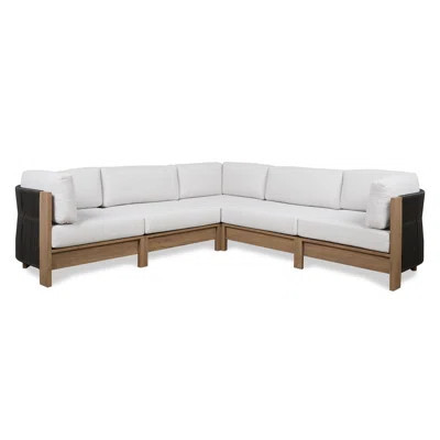 Stratton Outdoor 5-Piece Modular Patio Sectional In Beechwood With Sunbrella Cushions By Real Flame | Wayfair North America