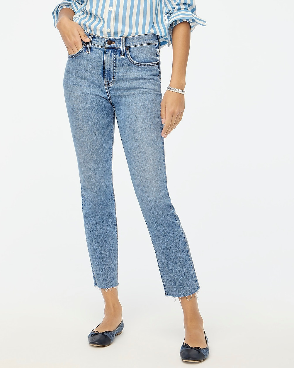 Petite essential straight jean in all-day stretch | J.Crew Factory