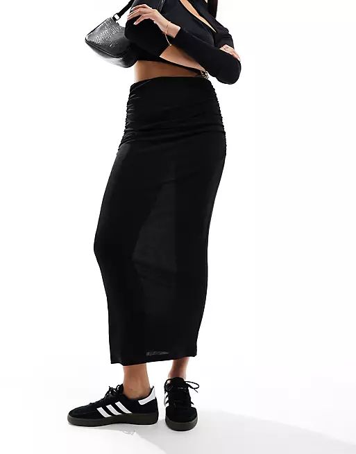 Y.A.S slinky column maxi skirt in black | ASOS (Global)