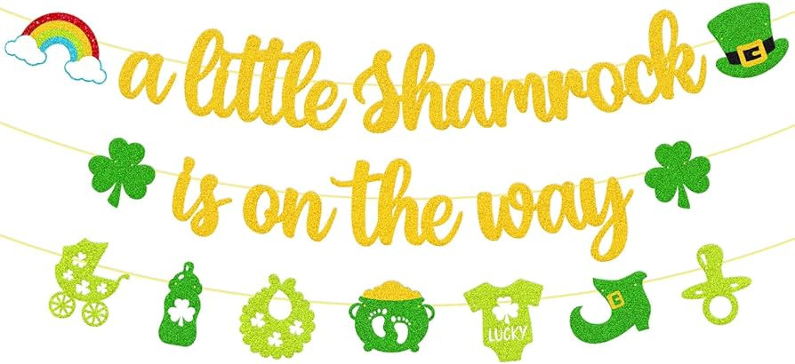 A Little Shamrock is On The Way Banner St. Patrick's Day Baby Shower Party Decorations Irish Preg... | Amazon (US)