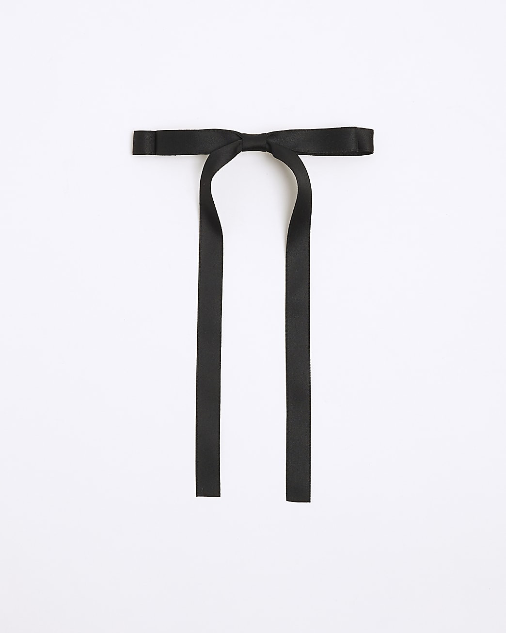 Black Satin Skinny Bow Hair Clip | River Island UK & IE