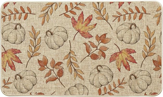 Artoid Mode Pumpkins Maple Leaves Fall Doormat, Autumn Home Decor Floor Mat Low-Profile Switch Ru... | Amazon (US)