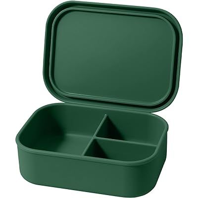 The Dearest Grey - Reusable Silicone Bento Box - 3 Compartments - Sturdy and Leakproof (Terracotta) | Amazon (US)