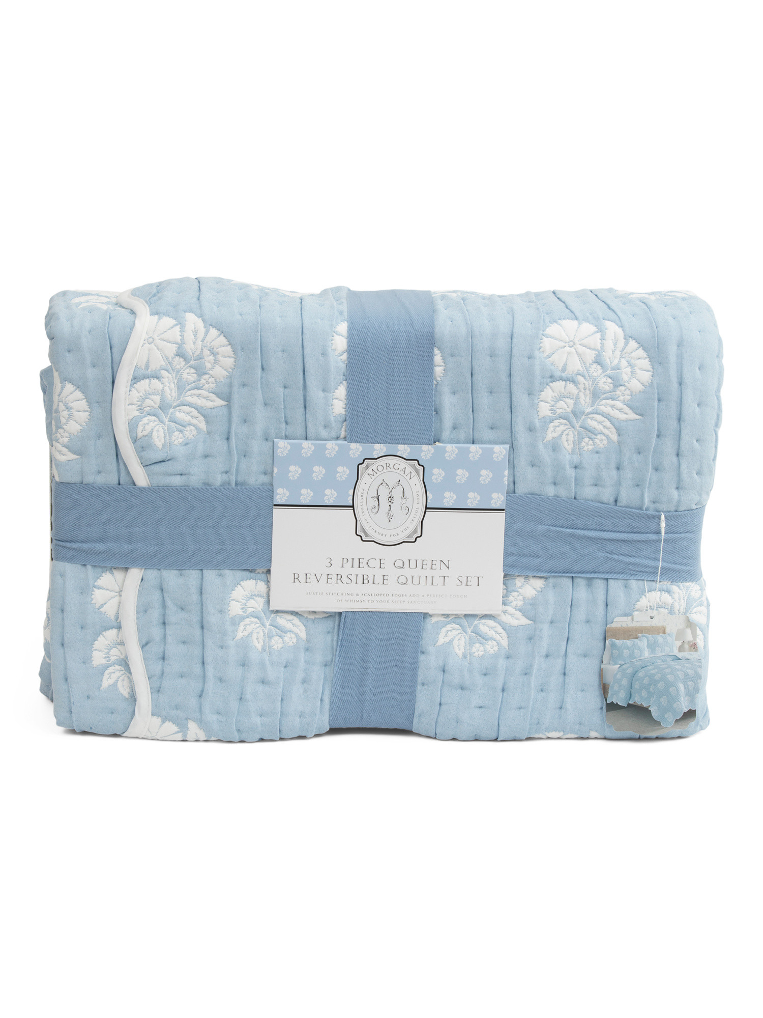 Floral Scalloped Reversible Quilt Set | TJ Maxx