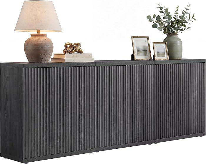 SICOTAS Buffet Cabinet with Storage Accent Sideboard Modern Credenza with Doors & Shelves Fluted ... | Amazon (US)