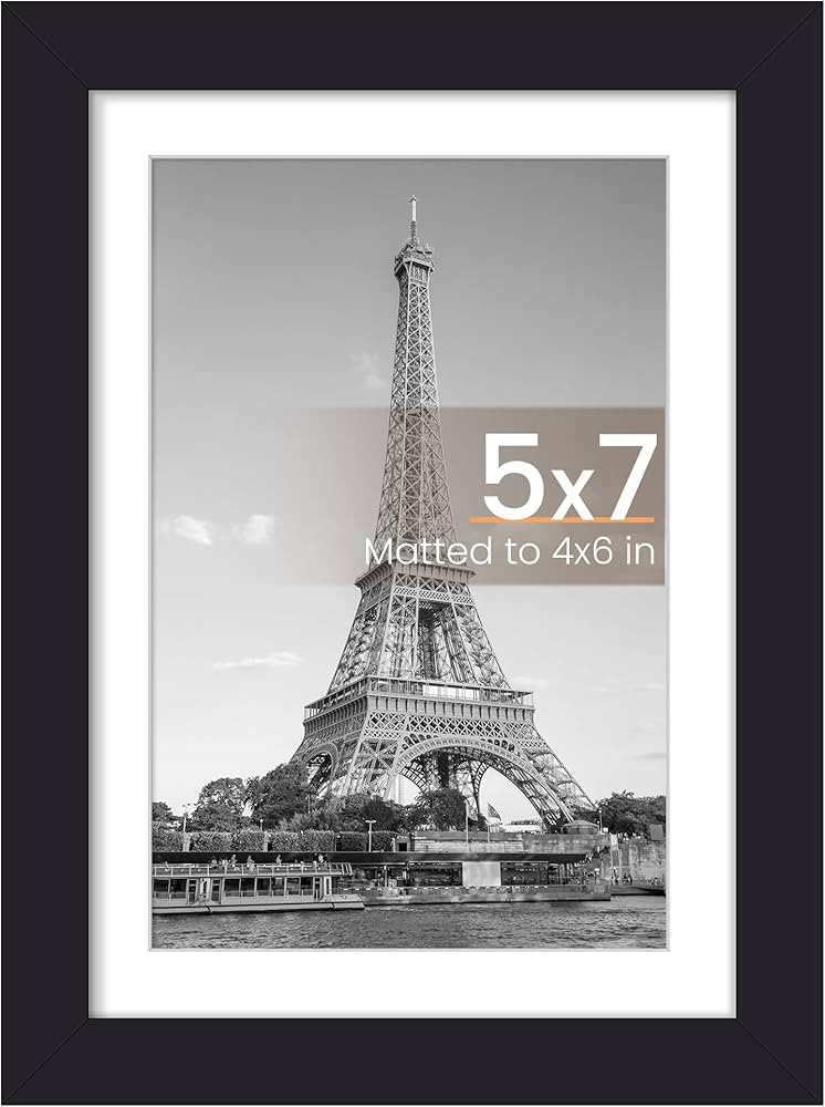 upsimples 5x7 Picture Frame, Display Pictures 4x6 with Mat or 5 x 7 Without, Wall Hanging Photo F... | Amazon (US)