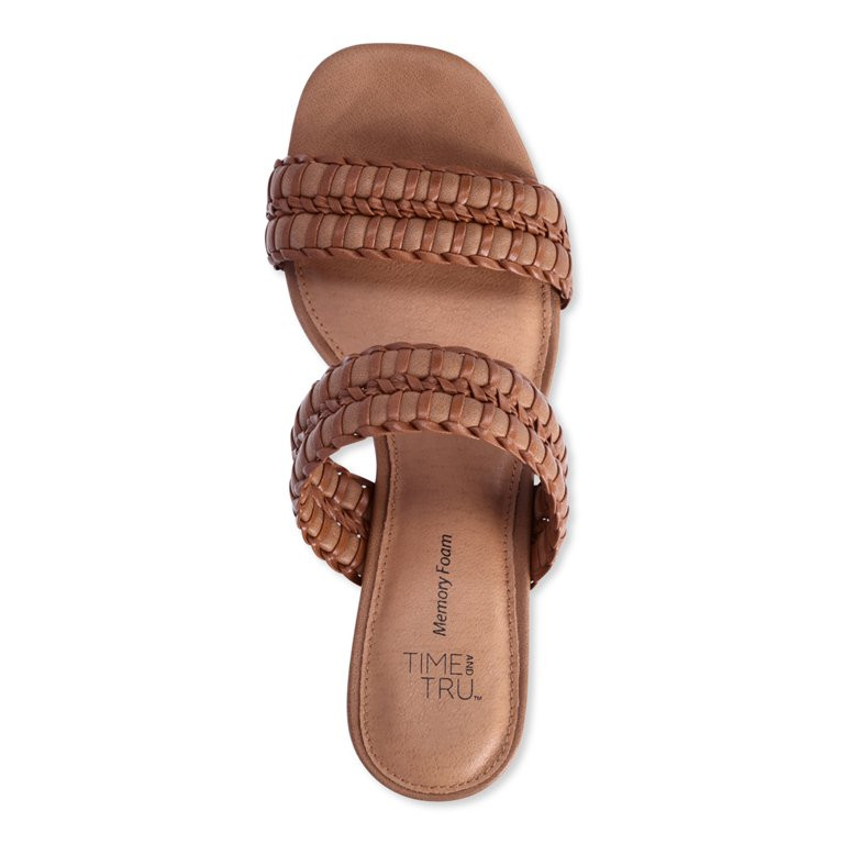 Time and Tru Women's Woven Double Band Sandals | Walmart (US)
