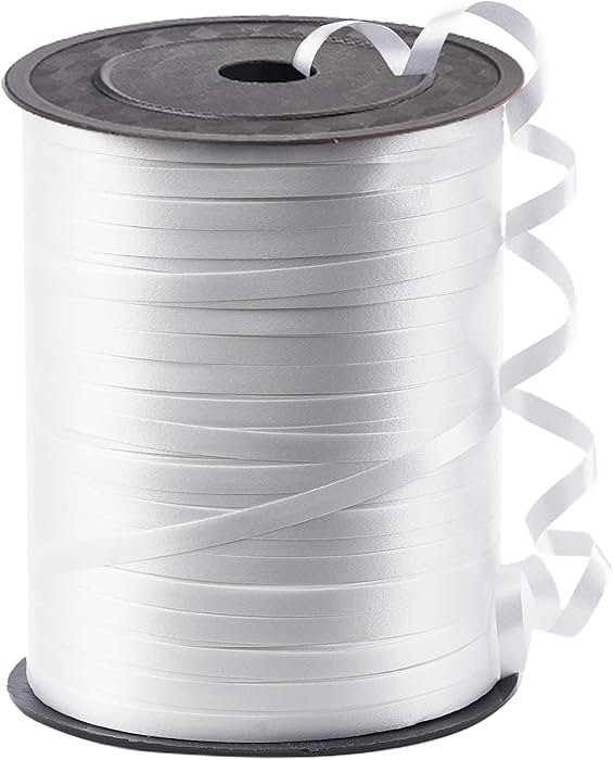 PartyWoo White Ribbon, 500 Yard, Curling String Balloon Thin Gift Ribbon for Gift Wrapping Balloo... | Amazon (US)