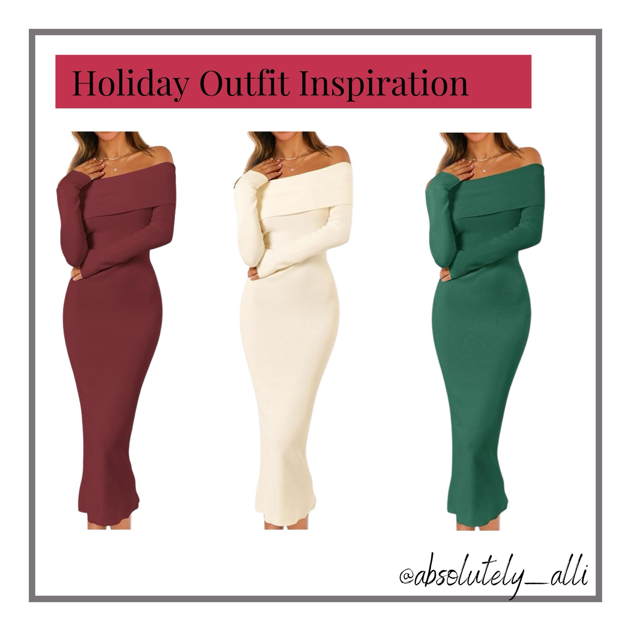 Holiday outfit | Christmas outfit | Dress | Holiday Dress | Green Dress | Red Dress | off the shoulder dress 

#LTKOver40 #LTKHoliday #LTKFindsUnder50