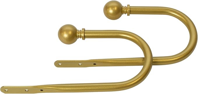 Meriville Set of 2 Decorative Gold Ball End Window Curtain Holdbacks for Draperies | Amazon (US)