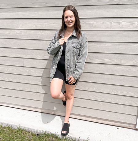 This studded jean jacket from The Post is perfect for the chillier spring/summer days and night! Paired it with these Steve Madden sandals! #thepost #jeanjacket #stevemadden #sandals 

#LTKunder100 #LTKshoecrush #LTKstyletip