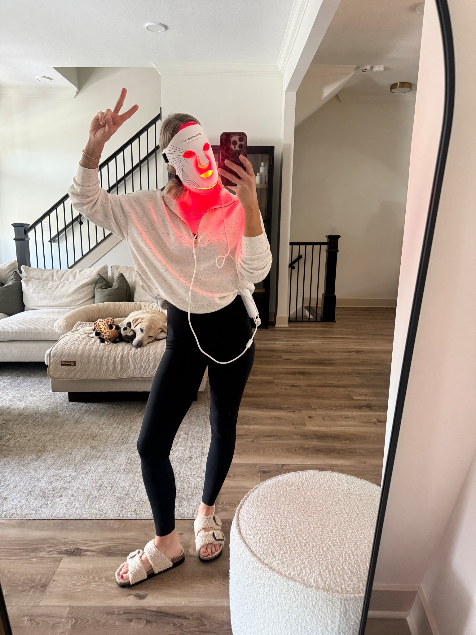 Wearing small leggings + sports bra (code: LAWXSPANX - first time customers), xs half zip sweatshirt, sandals tts

Mask Code: LAWXSPANXX

#LTKmorningroutine #LTKselfcare #LTKBeauty