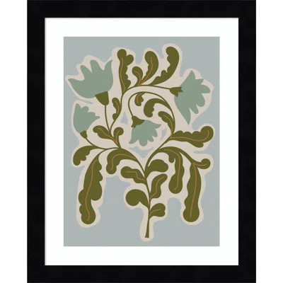 Expressive Abstract House Plant Playful Blue Framed On Paper by The Creative Bunch Studio Print | Wayfair North America