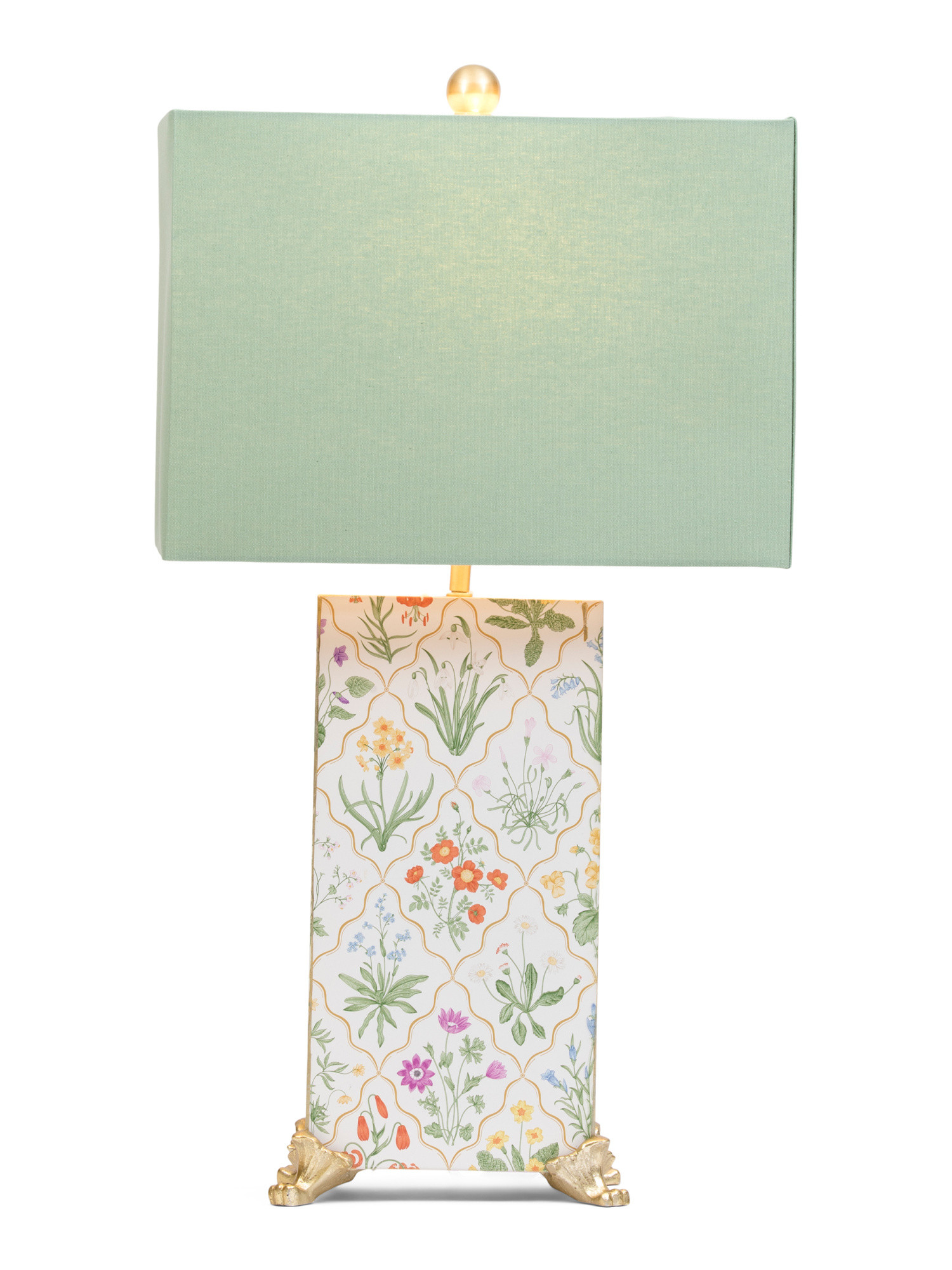 25.5in Printed Floral Metal Table Lamp With Linen Shade | Bedroom | Marshalls | Marshalls