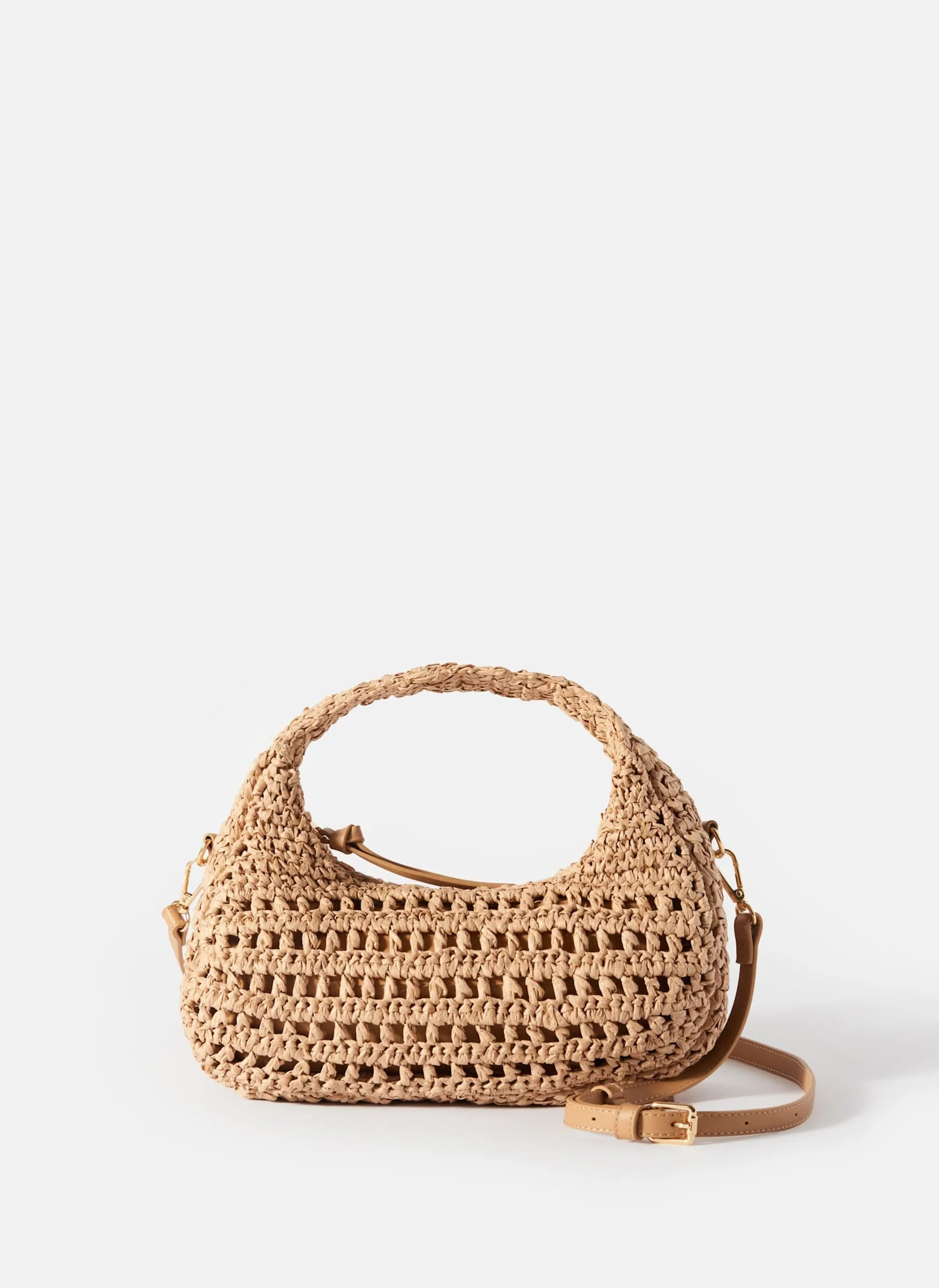 Neutral Woven Crossbody Bag | Mint Velvet