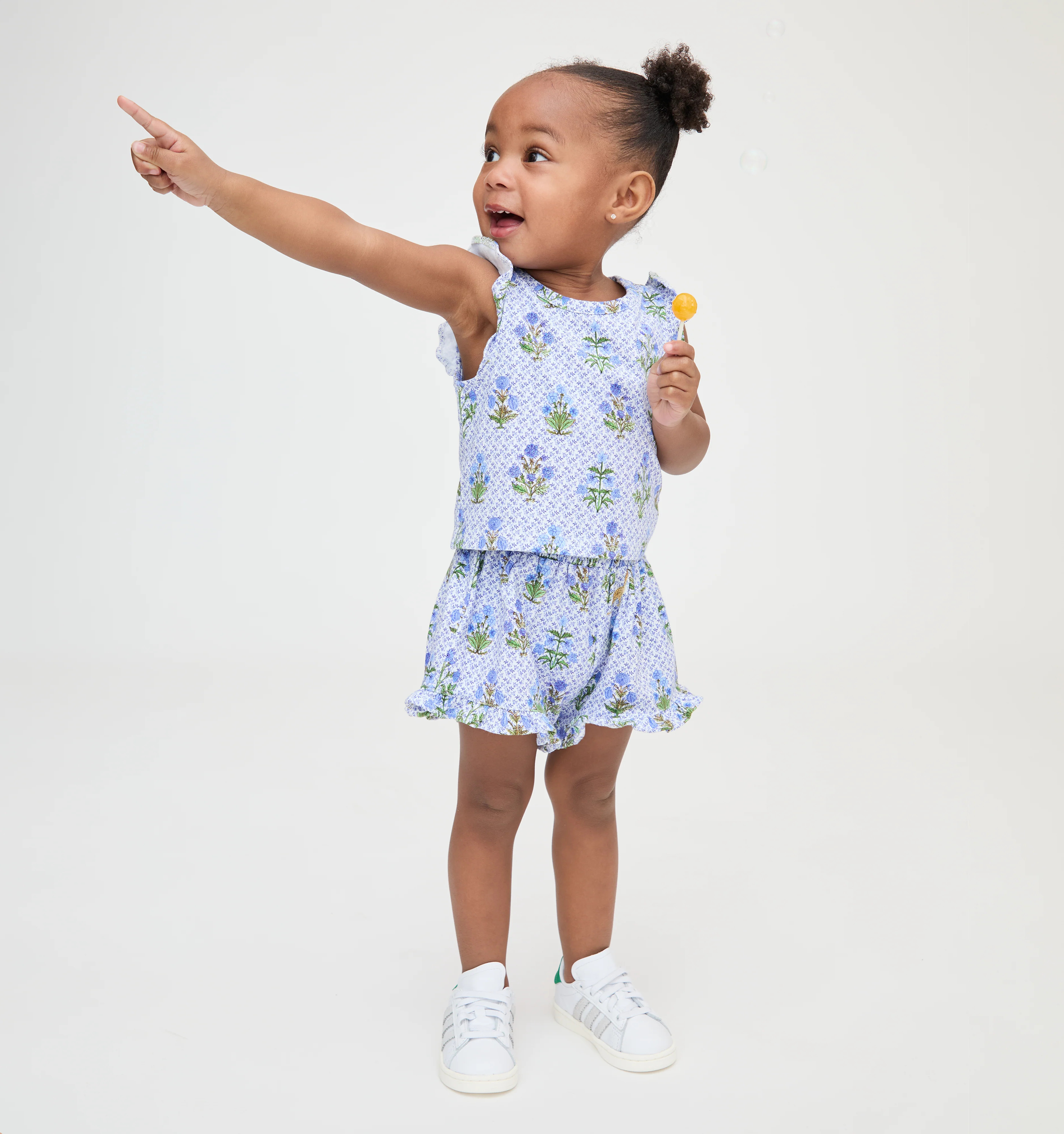 The Baby Lala Short Set - Blue Block Print | Hill House Home US