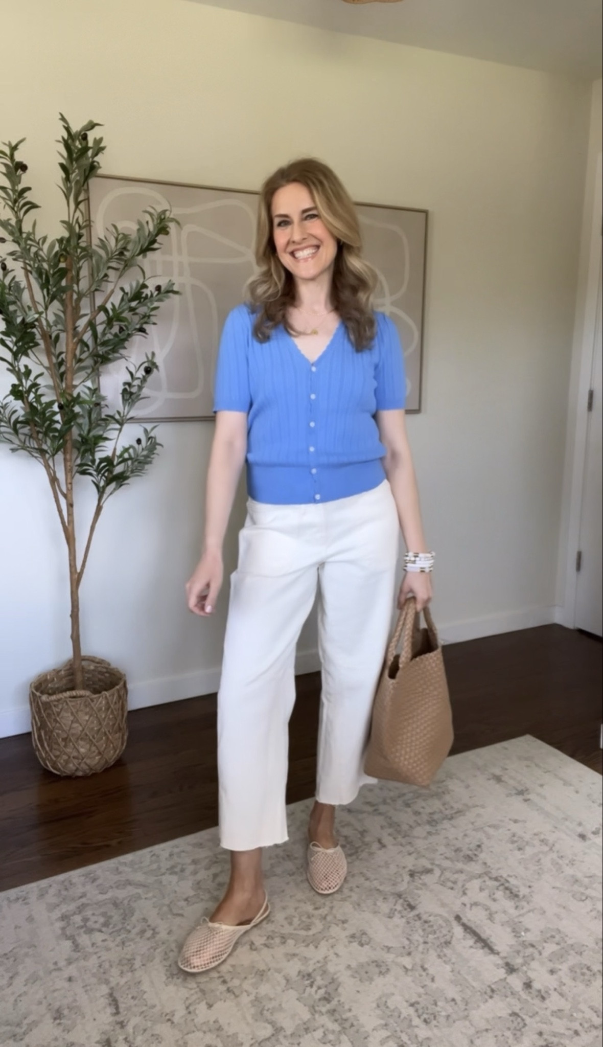 Walmart sweater cardigan with short sleeves, soft smooth and beautiful! The vneck is a little on the lower side just fyi. I’m in my true size small. #walmartfashion 

#LTKOver40
