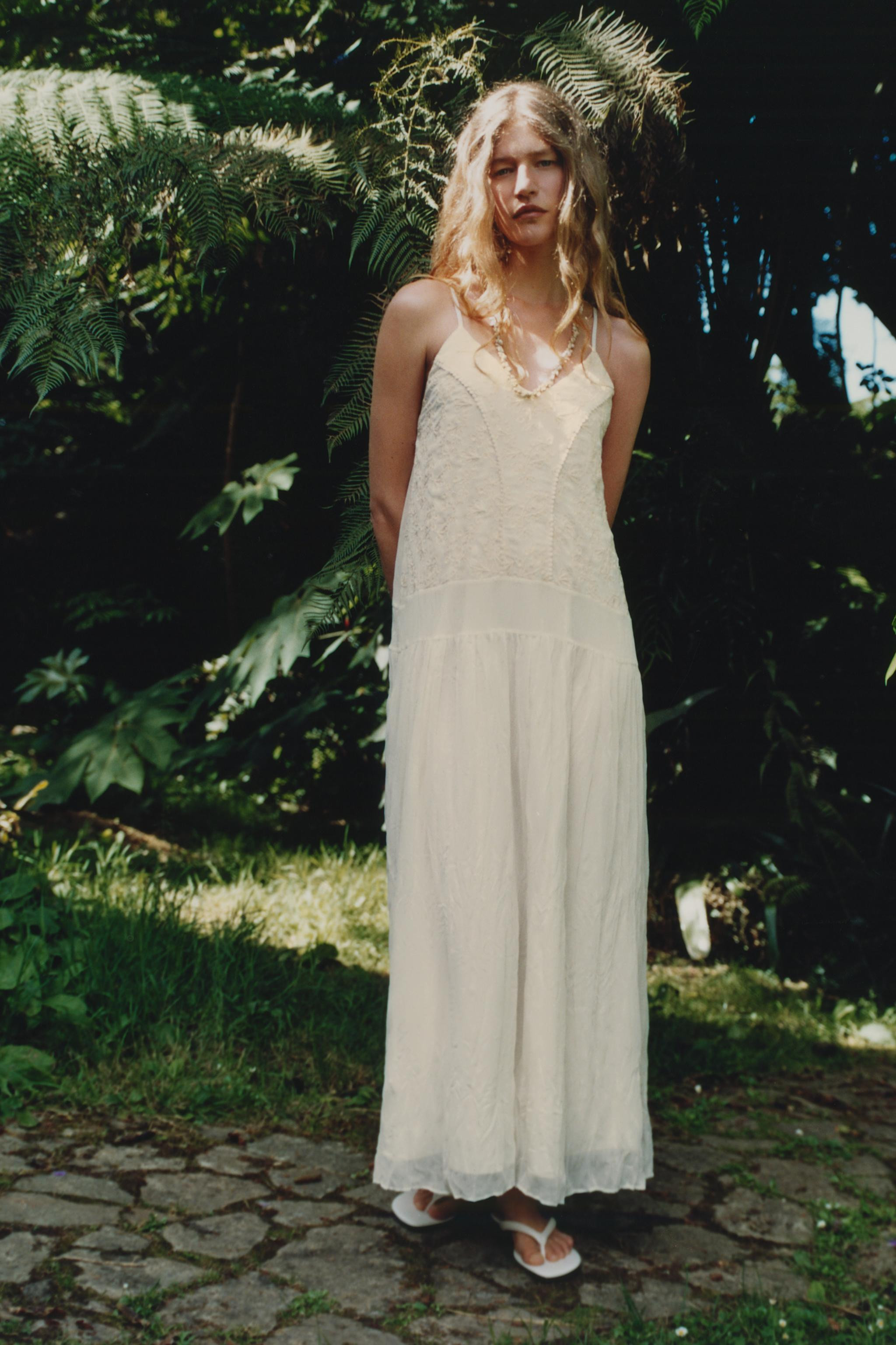 EMBROIDERED LINGERIE STYLE DRESS | Zara US