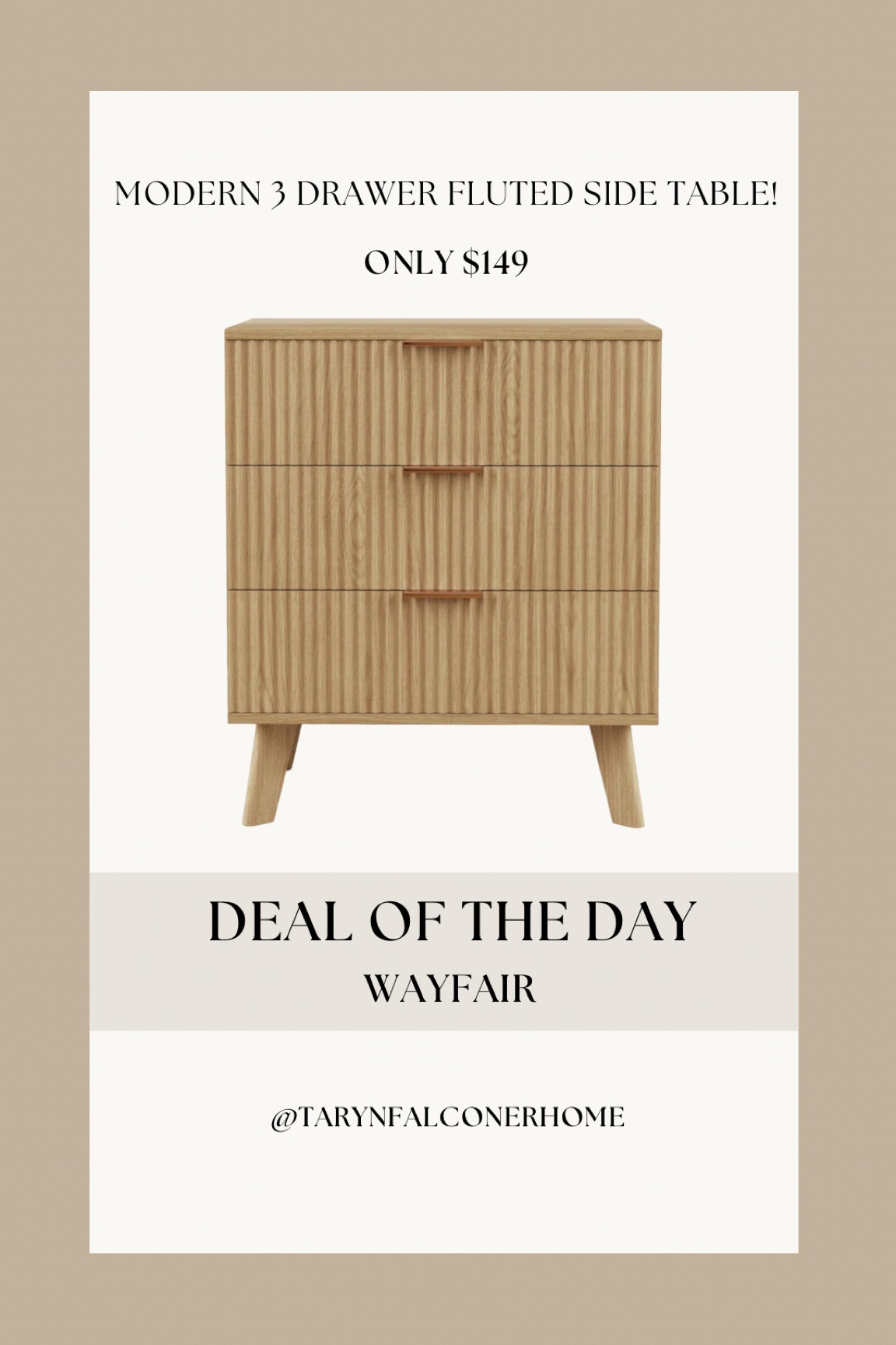 Modern 3 drawer side table!

#sidetable #flutedfurniture #dealoftheday #onsale #dresser #budgetfriendly 

#LTKcasa #LTKsale

#LTKSaleAlert #LTKHome