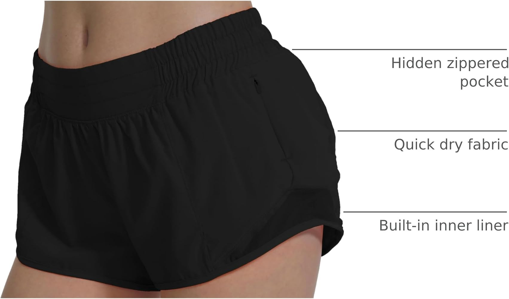 Athletic Running Shorts for Women with Zipper Pocket,Soft Lightweight Gym Workout Shorts with Mes... | Amazon (US)