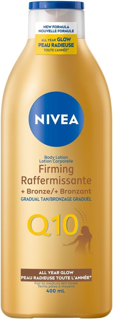 NIVEA Q10 Firming + Glow Body Lotion | Firmer-Feeling Skin | Gradual Tanning Lotion without sun e... | Amazon (CA)