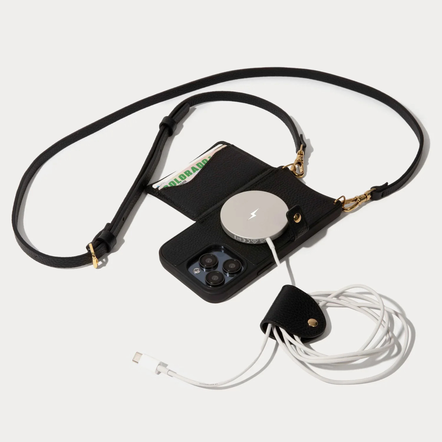 Mila MagSafe Charging Crossbody Bandolier - Black/Gold | Bandolier