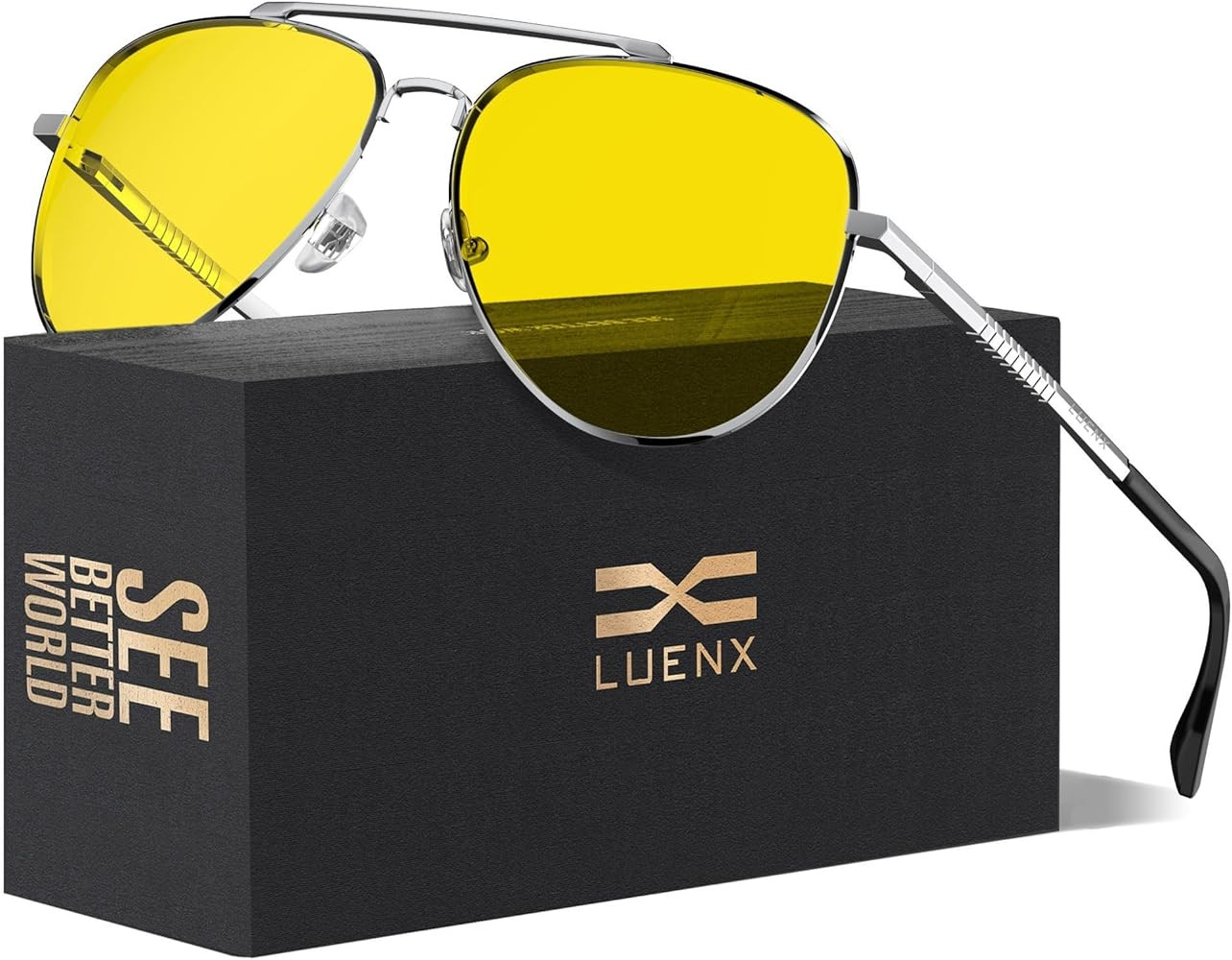 LUENX Aviator Sunglasses for Men Women Polarized Driving Classic Shades - UV 400 Protection with ... | Amazon (US)
