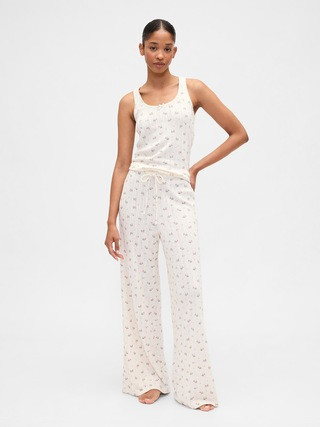 Relaxed Pointelle Wide-Leg PJ Pants | Gap Factory