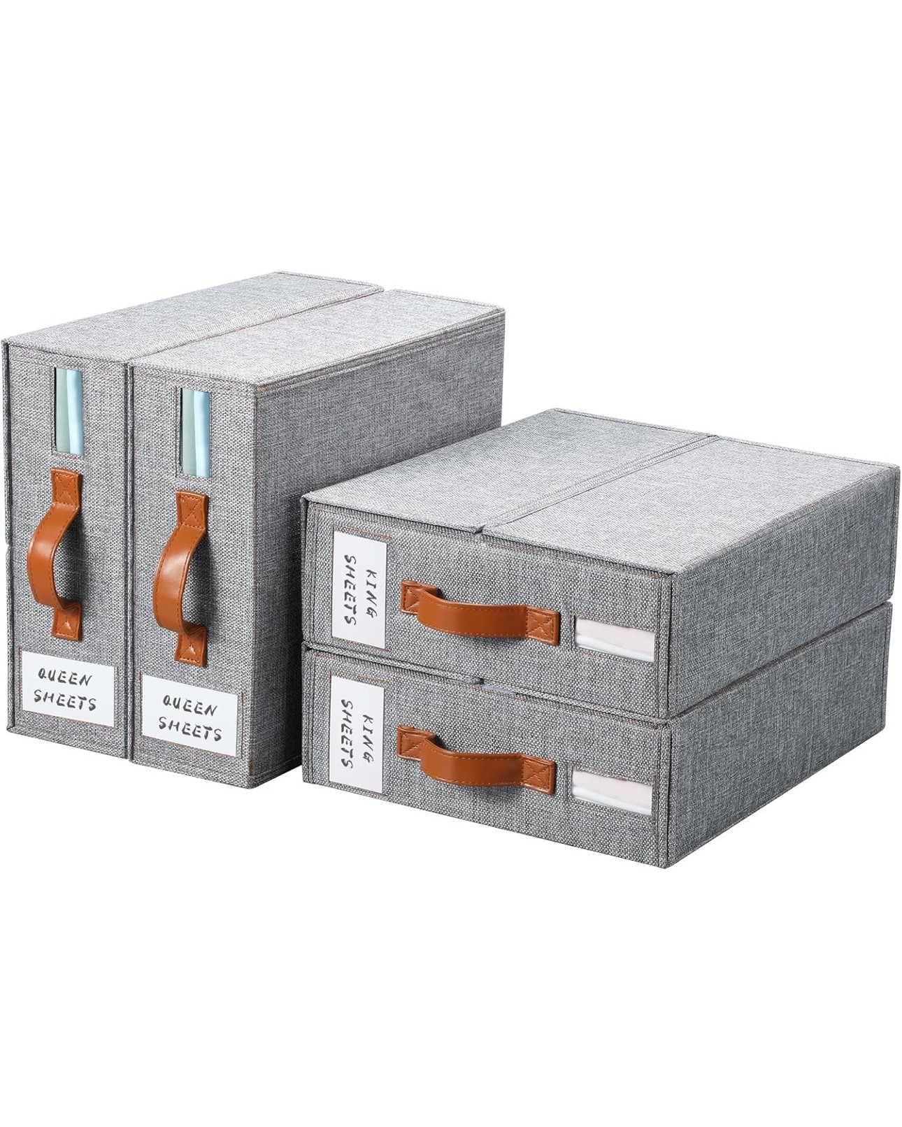 4 Pack Bed Sheet Organizer, Foldable Linen Closet Organizers and Storage, Sheets Set Organizer (Queen & King Size) with Window, Bedding Storage Box for Bedsheets, Duvet Covers and Pillow


#ltkhome #ltkstyletip 


#LTKStyleTip #LTKFindsUnder50 #LTKHome