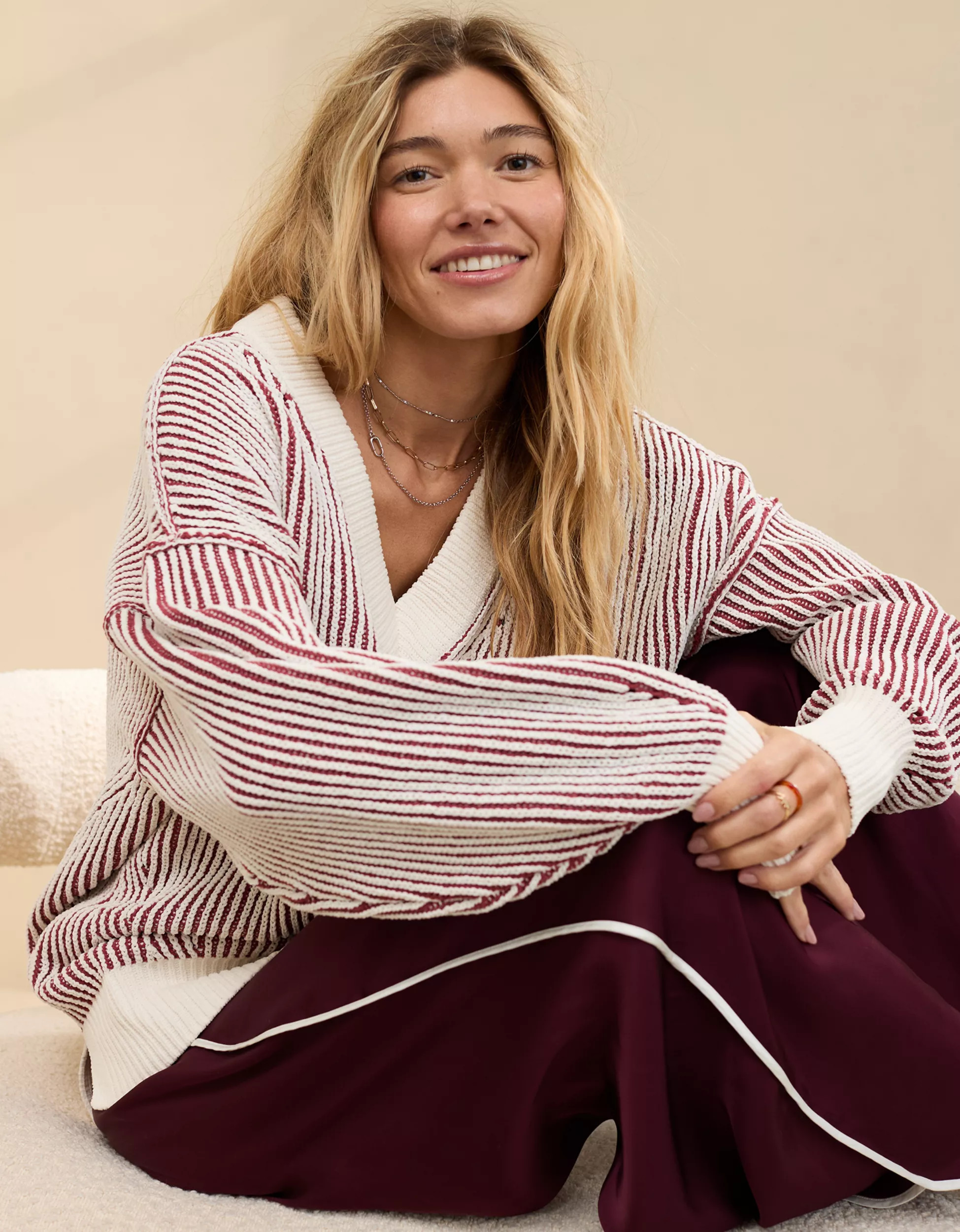 Aerie Beyond Chenille V-Neck Sweater | American Eagle Outfitters (US & CA)