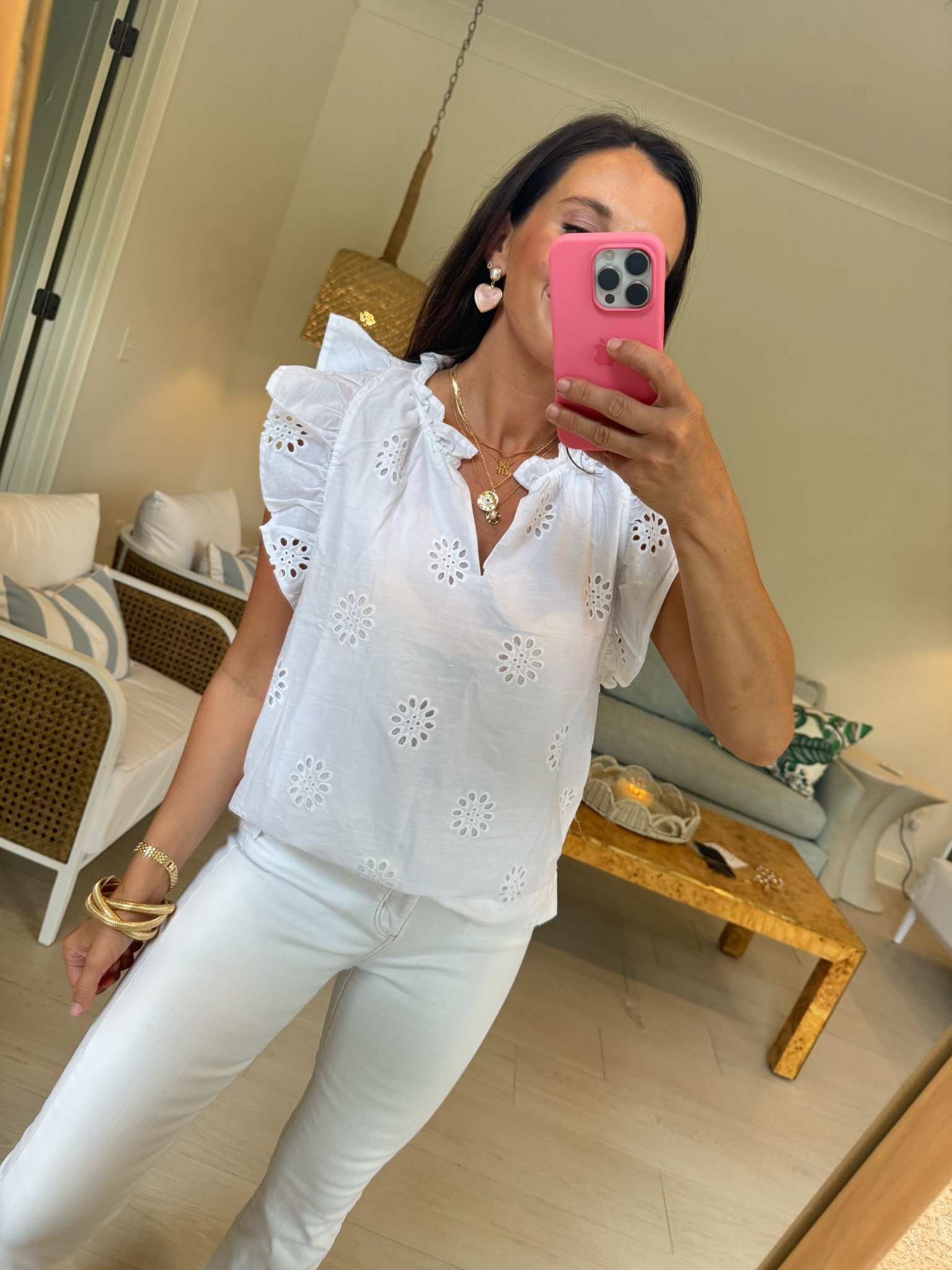 top in small • all white outfit from walmart • affordable spring finds 

#LTKsalealert #LTKfindsunder100 #LTKfindsunder50