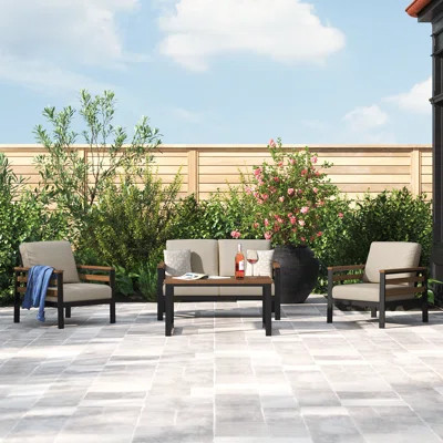 Townsend 4 - Person Outdoor Seating Group with Sunbrella® Cushions | Wayfair North America