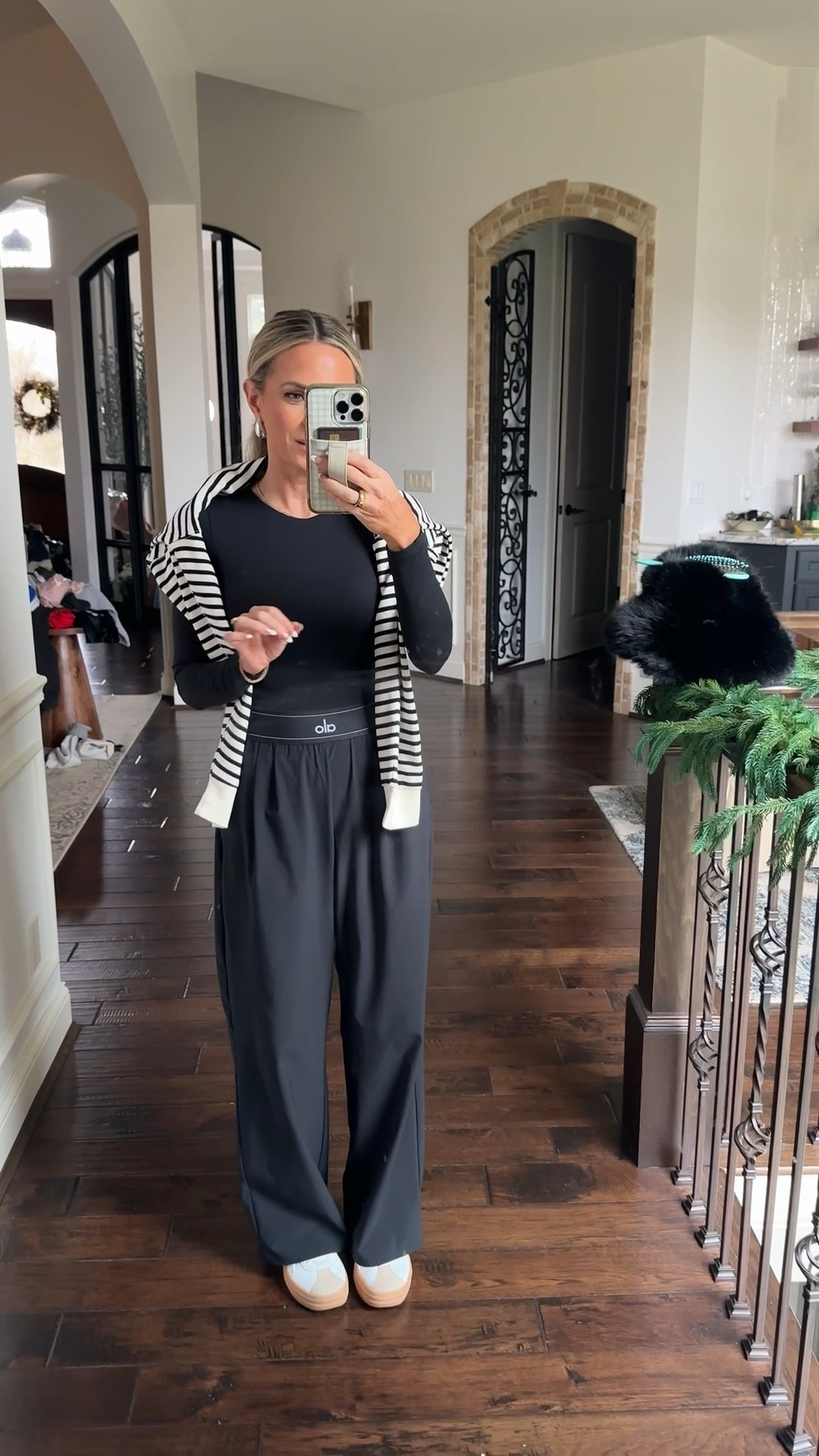 My go to pants lately - they are so comfortable and great for errands, long sports days or even travel bc they don’t wrinkle a ton! I sized down as they run big - wearing xxs 30"

#LTKPetite #LTKOver40 #LTKFindsUnder50